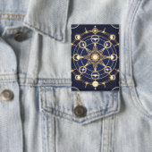 Goddelijke Straling – Gouden Mandala van Ontwaking Button (Insitu)
