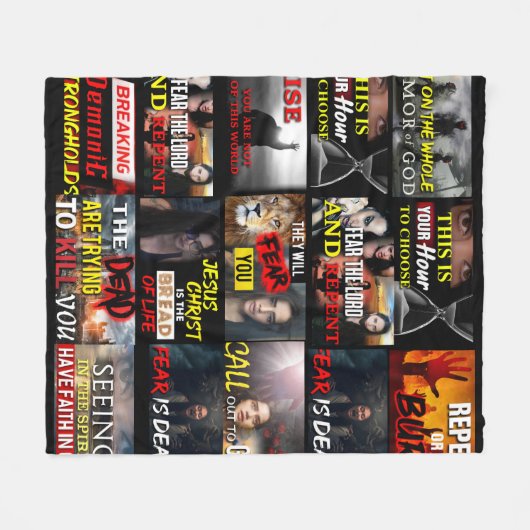 Goddelijke Threads of Faith: Een wandtapijt collag Fleece Deken (Voorkant (Horizontaal))