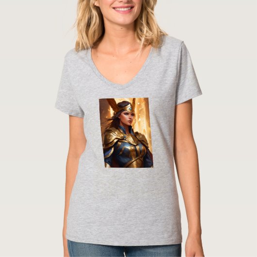 "Goddelijke Valkyrie Athena: Bewaker van Glorie" T-shirt (Voorkant)