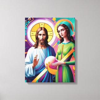 Goddelijke Verbinding: Jezus en de Marsvrouw Canvas Afdruk