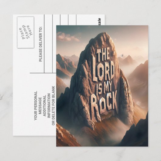 Goddelijke verklaring: De Heer is mijn rots Briefkaart (Voorkant / Achterkant)
