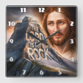 Goddelijke Verlosser: De Heer is mijn rots Vierkante Klok (Voorkant)
