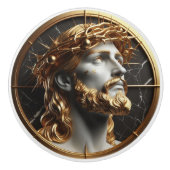 Goddelijke Versiering Jezus kijken in de hemel Keramische Knop (Voorkant)