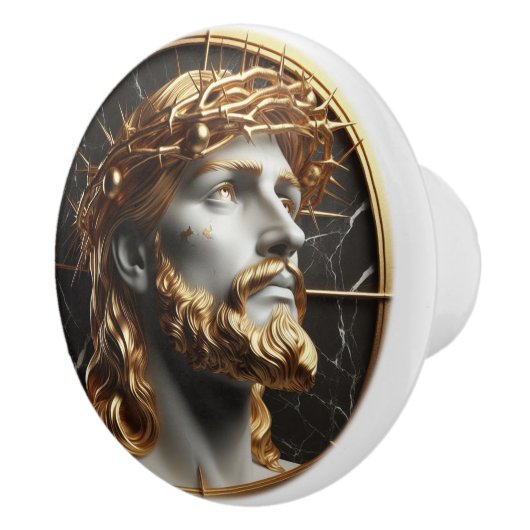 Goddelijke Versiering Jezus kijken in de hemel Keramische Knop (Rechts)