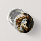 Goddelijke Versiering Jezus kijken in de hemel Ronde Button 3,2 Cm (Voorkant /achterkant)