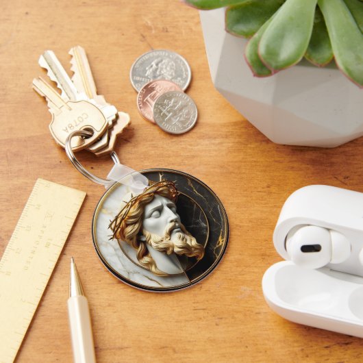 Goddelijke Versiering Jezus kijken in de hemel Sleutelhanger (Bureau)