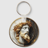 Goddelijke Versiering Jezus kijken in de hemel Sleutelhanger (Achterkant)