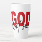 goddelijke verzekering latte mok (Voorkant)