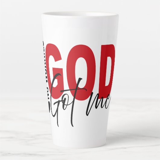 goddelijke verzekering latte mok (Voorkant)