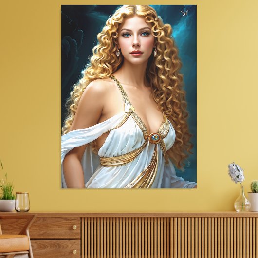 "Goddelijke visie van Aphrodite" Canvas Afdruk (Insitu (Woonkamer))