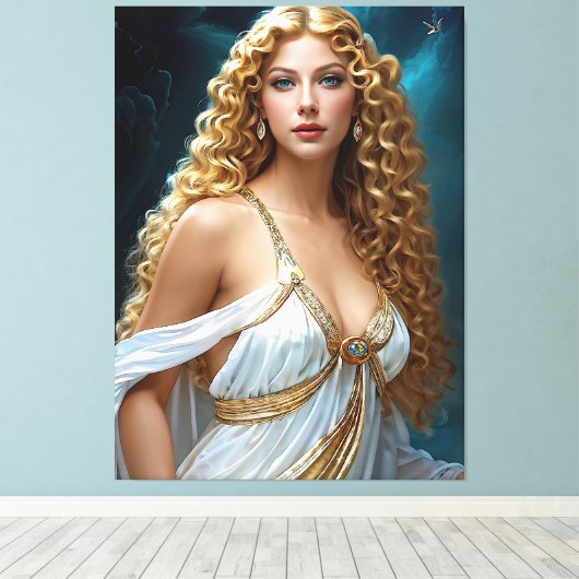 "Goddelijke visie van Aphrodite" Canvas Afdruk (Insitu (Houten vloer))