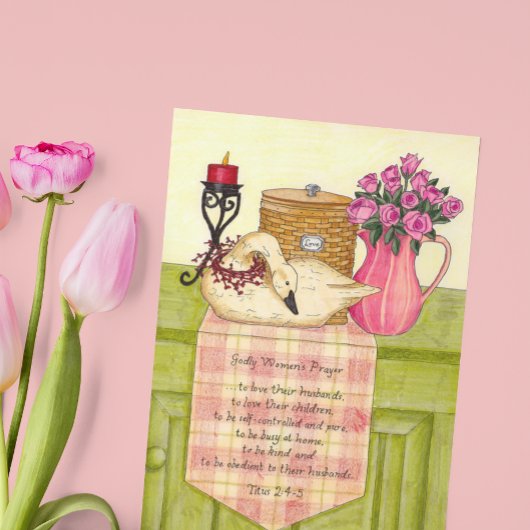 Goddelijke Vrouw Gebed Inspirerend Briefkaart