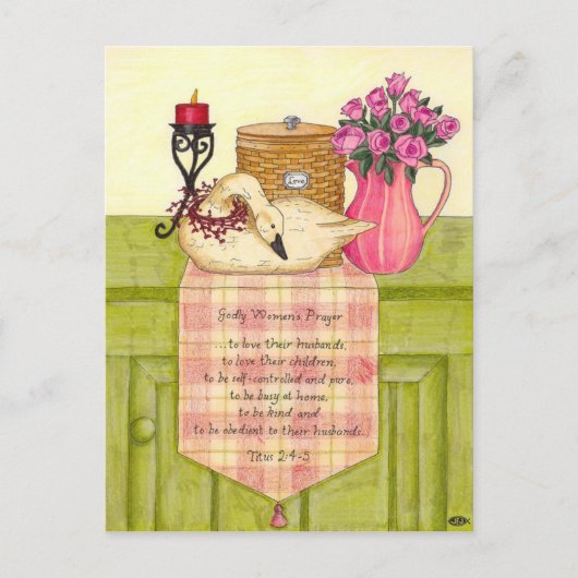 Goddelijke Vrouw Gebed Inspirerend Briefkaart (Voorkant)