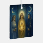 Goddelijke Vrouwelijke Drieluik Metalen Ornament (Voorkant Rechts)