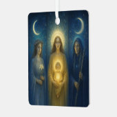 Goddelijke Vrouwelijke Drieluik Metalen Ornament (Voorkant links)