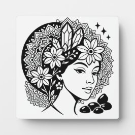 Goddelijke Vrouwelijke Mandala Art Floral Crystal Fotoplaat