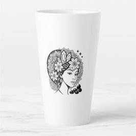 Goddelijke Vrouwelijke Mandala Art Floral Crystal Latte Mok