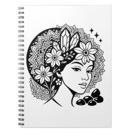 Goddelijke Vrouwelijke Mandala Art Floral Crystal Notitieboek