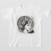 Goddelijke Vrouwelijke Mandala Art Floral Crystal  T-shirt (Laagn)