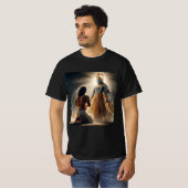 Goddelijke wagenmenner: Arjun & Krishna T-shirt (Voorkant volledig)