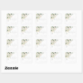 Goddelijke Witte Rozen & Salie Doop Vierkante Sticker (Vel)