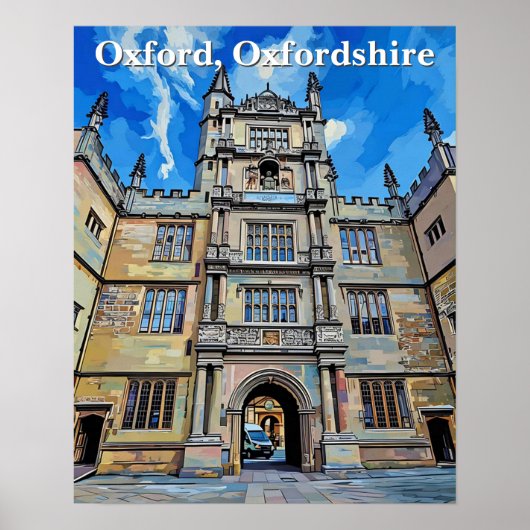 Goddelijkheid in steen - Bodleian Library, Oxford Poster (Voorkant)