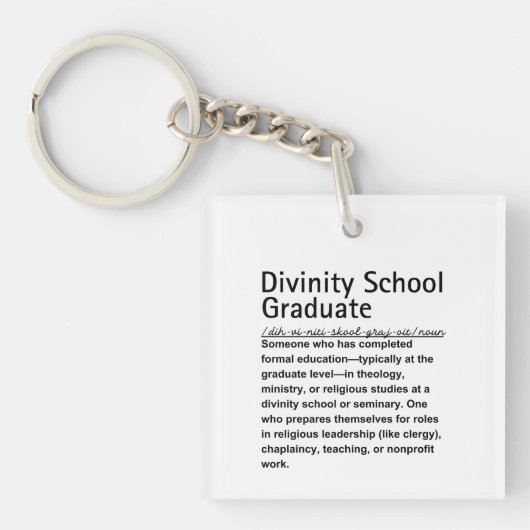Goddelijkheidsschool afstuderen sleutelhanger (voorkant)