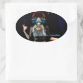 goddeloos magisch ovale sticker (Tas)