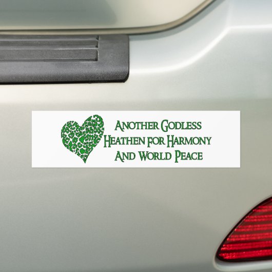 goddeloos voor wereldvrede bumpersticker (Op auto)