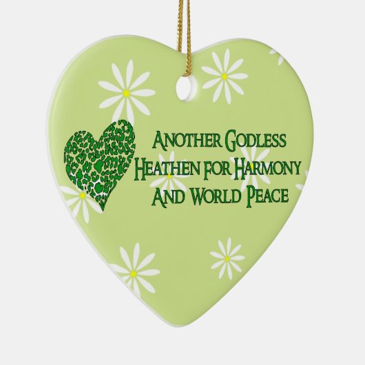 goddeloos voor wereldvrede keramisch ornament (Rechts)