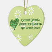 goddeloos voor wereldvrede keramisch ornament (Links)