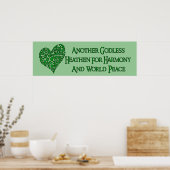 goddeloos voor wereldvrede poster (Keuken)