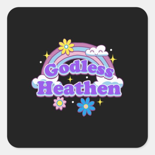 Goddeloze Heathen 1 Vierkante Sticker (Voorkant)