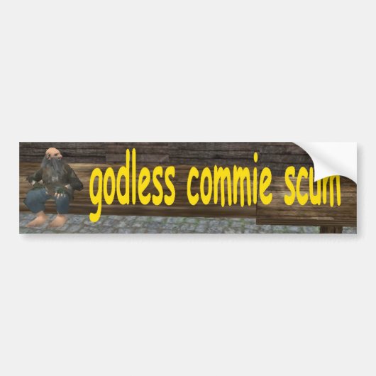 goddeloze komiekreet bumpersticker (Voorkant)