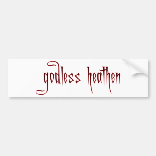 goddeloze kop bumpersticker (Voorkant)