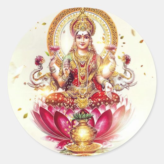 GODDES LAKSHMI 04SEP 2014.jpg Ronde Sticker (Voorkant)
