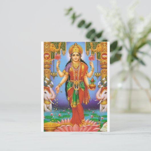 goddes laxshmi briefkaart (Staand voorkant)