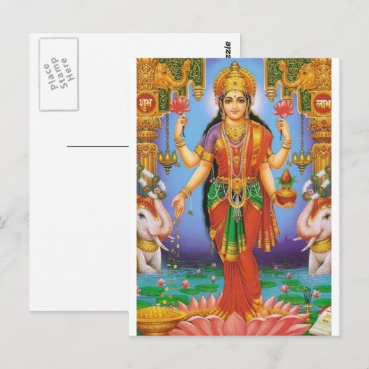 goddes laxshmi briefkaart (Voorkant / Achterkant)