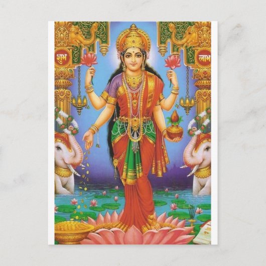 goddes laxshmi briefkaart (Voorkant)