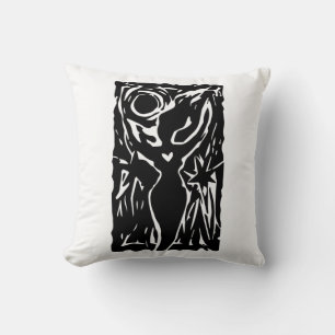 Goddess Black en White Kussen