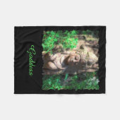 Goddess Black Fleece Blanket (Voorkant (Horizontaal))