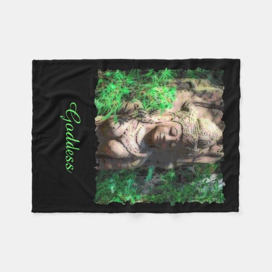 Goddess Black Fleece Blanket (Voorkant (Horizontaal))