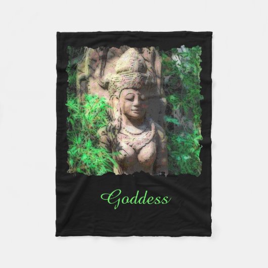 Goddess Black Fleece Blanket (Voorkant)