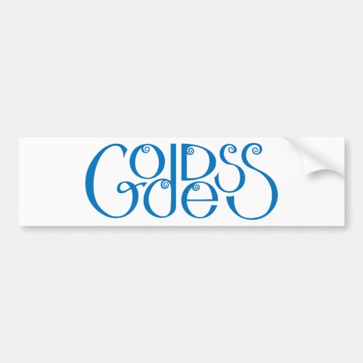 Goddess blauwe Bumpersticker (Voorkant)