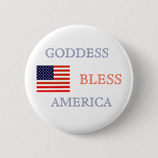 GODDESS BLESS AMERICA RONDE BUTTON 5,7 CM (Voorkant)