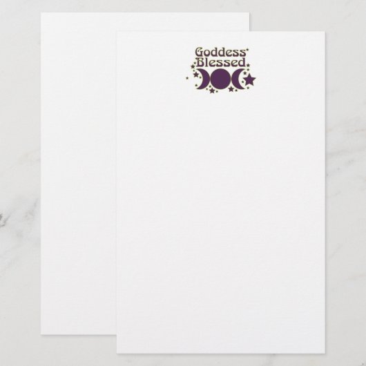 Goddess Blessed Stationery Briefpapier (Voorkant / Achterkant)