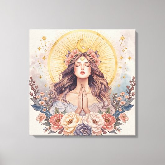 Goddess Boho Wall Art | Divine Feminine Energy Canvas Afdruk (Voorkant)