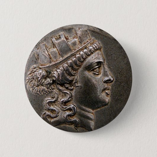 Goddess Cybele Tetradrachme Ronde Button 5,7 Cm (Voorkant)