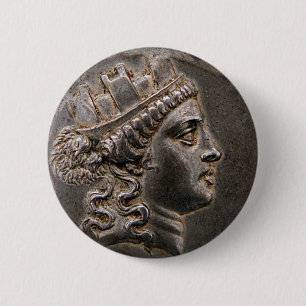 Goddess Cybele Tetradrachme Ronde Button 5,7 Cm