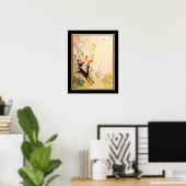 "Goddess Diana die met Deer loopt" Art Deco Poster (Thuiskantoor)